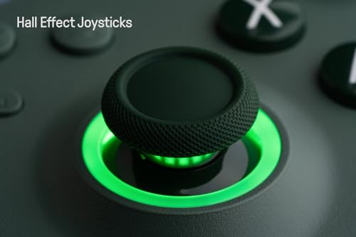 8Bitdo Ultimate C Wired Controller with RGB Lighting Fire Ring - Dark Green | Officially Licensed, Hall Effect Joysticks, Hall Trigger, 3.5mm Audio Jack, for Xbox Series X|S, Xbox One, Windows 10/11 - Image 4