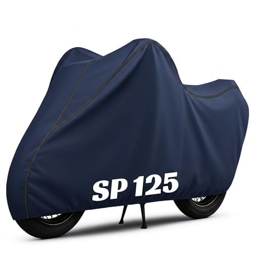100% Waterproof Hondo SP 125 Bike Cover | Polyester Body Cover for Rain & Sun | UV Protection, Dustproof, Scratch Resistant, Windproof, Heat Resistant, Vehicle Specific Fit (Blue)