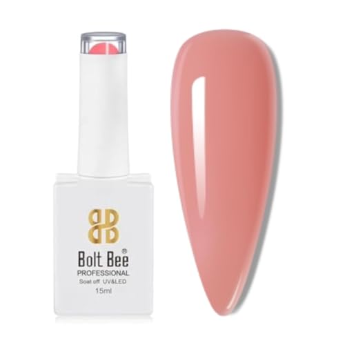 Image of Bolt Bee Nude Pink Color Gel Nail Polish Soak Off UV Gel DIY at Home Manicure Salon Nail Art (107, 15ml)