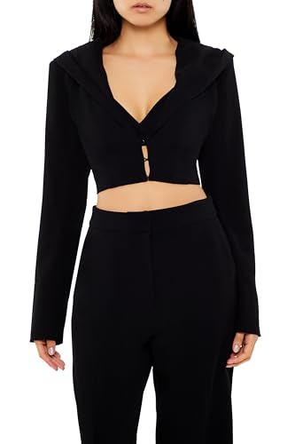 Forever 21 Women's Plunging Hooded Cropped Blazer