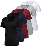 CE' CERDR 5/7 Pack Workout Shirts for Women, Moisture Wicking Quick Dry Active Athletic Women's Gym Performance T Shirts