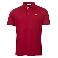 Calvin Klein Hommes Campus 3 Bouton côtelée col Polo - Bourgogne Sport - XL