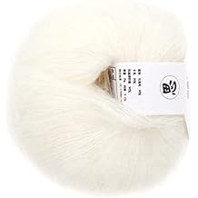 Popular Soft Mohair Knitting Angora Wool Yarn for DIY Knitting with a CrochetWhite