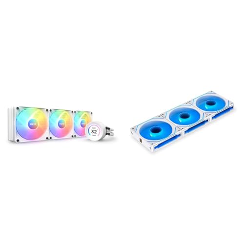 Image of NZXT Kraken Elite 360mm AIO CPU Cooler with 3 RGB Fans and Lian Li UNI Fan SL-Infinity 120 RGB Triple Pack White