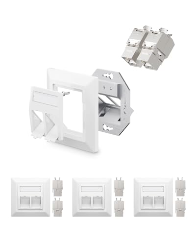 Presa a Muro RJ45 con Copertura Antipolvere: Ordinata e attraente, Ideale per uffici, Sale studio, Cantine umide, ecc. Garantisce connessioni dati affidabili.