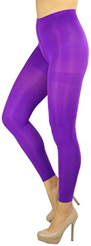 Image of ToBeInStyle Women's Opaque Ankle Long Nylon Footless Fun Tights Pantyhose