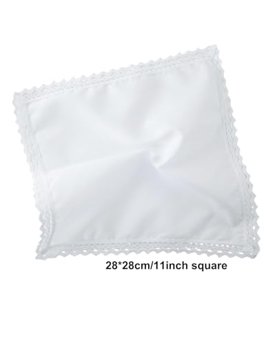 Image of Lace Cotton White Handkerchiefs Perfect Wedding Bulk