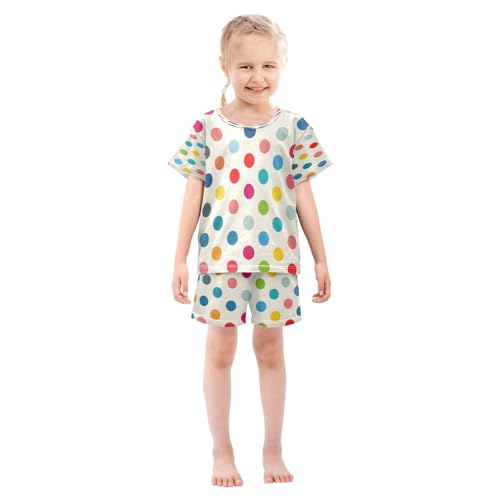 senya Short Sleeve Pajamas Sets Summer Cotton Sleepwear Wave Colorful Dots3