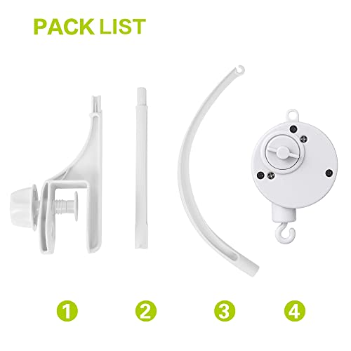 Baby Crib Mobile Arm With Music Box Spin Motor（24 Inch ）, Aicmei Nursery Decor Hanger -Diy Toy Decoration Move Bracket，Double Nut Adjustment And Fixing #TOP1