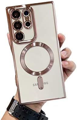 Doowear Galaxy Note 20 Ultra Case Magnetic [Support Magsafe Charger] Wireless Anti-Scratch Shockproof Plated Clear Full Camera Protection Phone Cover Case for Samsung Galaxy Note 20 Ultra-Rose Gold
