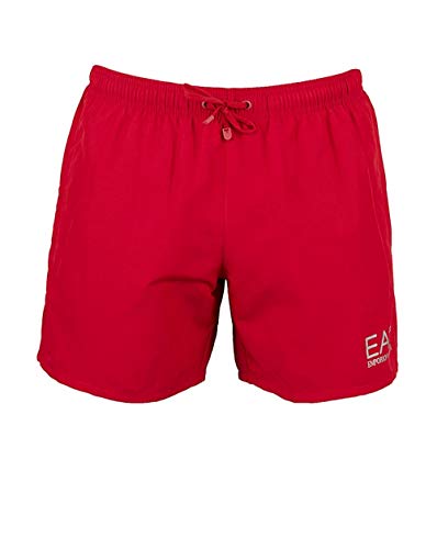Emporio Armani Ea7 Natación Pantalones Cortos De Hombres, Rojo/plata Pequeño