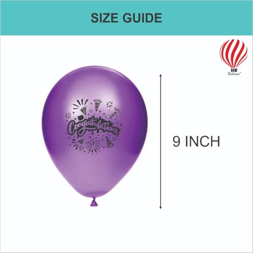 Image of Hk Balloons 50Pcs congratulations Balloons For Decoration Item Multicolor Balloons For Wedding Anniversary, Graduation Party Decors, Retirement, Achievement & Success Party Promotion Celebration
