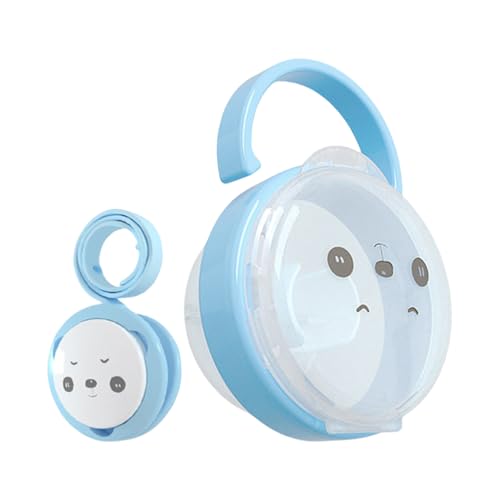 Dayysiuy Portachupetes para Bebé - Caja de Almacenamiento para Chupetes con Estampado de Panda - con Funda Antipolvo, Accesorios Portátiles para Bebés Niños y Niñas en Viajes y Exteriores