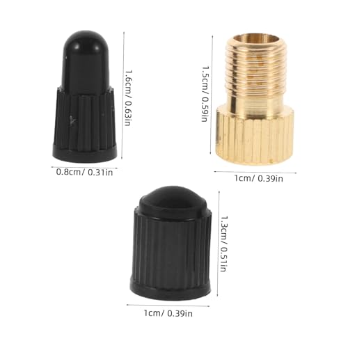 Balacoo 15pcs Bike Adapter Valve Adapter for Mountain Bike Decorative Bicycle Valve Caps Bike Valve Caps Bicycle Valve Adapter Kit Bike Valve Cover Valve Top Hat Bike Valves Black Copper