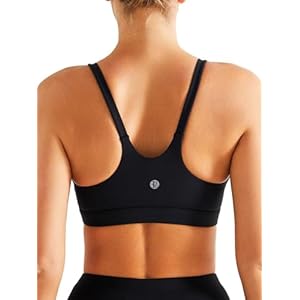 RUNNING GIRL Sports Bras for Women High Support,Seamless Ribbed Longline High Neck Sports Bra Racerback Padded Crop Top Yoga Medium X-black