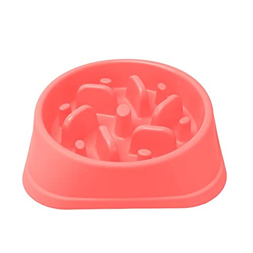Dog Slow Feeder Bowl, Non Slip Puzzle Bowl - Anti-Gulping Pet Slower Food Feeding Dishes - Interactive Bloat Stop Dog Bowls - Durable Preventing Choking Healthy Design Dogs Bowl (Pink)