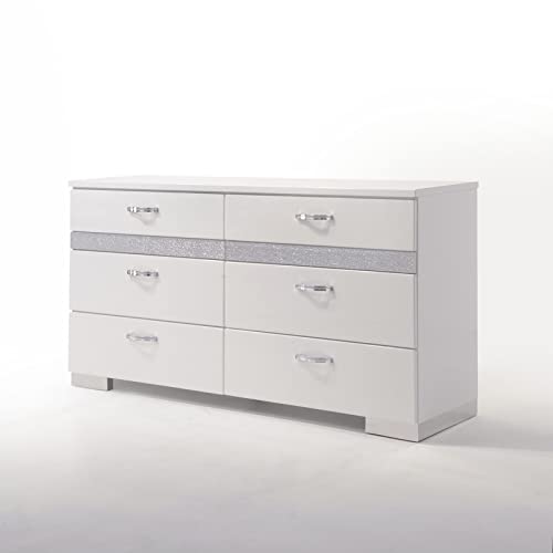 A1DFDFGOQSFG Home Bedroom Furniture Sets,Modern White Finished Furnitures Wood Bed Frame s Dresser of Drawers for Bedroom Living Room () (Dresser)