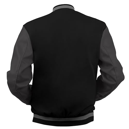 Image of Baseball Wool Letterman Varsity Faux Leather Sleeve For Men | Wool Varsity Bomber Jacket