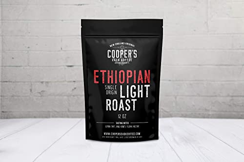 Ethiopian Bold Light Roast Coffee, Gourmet Single-Origin Coffee Beans from Ethiopia, Whole Bean, 12oz Bag