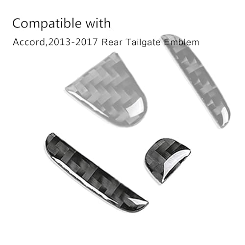 Image of Compatible with Car Rear Tailgate Emblem Logo Trim Accessories Carbon Fiber Emblem Badge Decal Cover Sticker for Honda Accord 2013-2017,Black