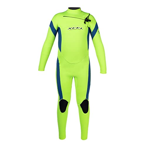XCEL Youth Infiniti Solution 4/3mm Full Wetsuit - Fluorescent Lime/Sapphire Blue | 12