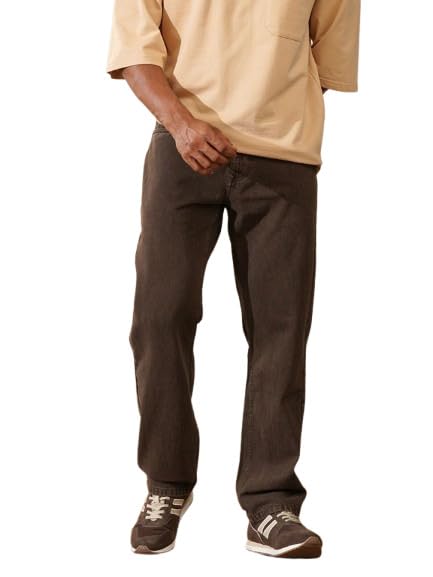 Image of WROGN Men's Cotton Jeans | Clean Finish | Relaxed Fit
