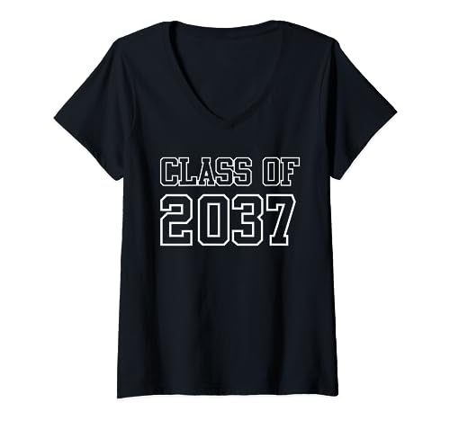 Class of 2037, Grow With Me, Class Graduation Apparel T-Shirt mit V-Ausschnitt