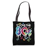 I Love the 80s, Retro Vintage Party 1980s Drip Style Tote Bag