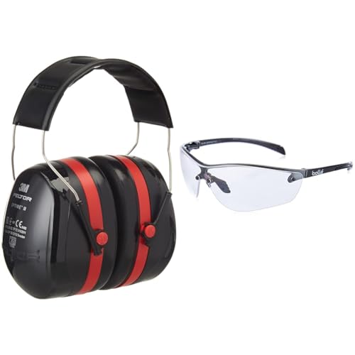 Casque anti bruit 3M PELTOR Optime III et lunettes de protection Bollé Safety Silium+