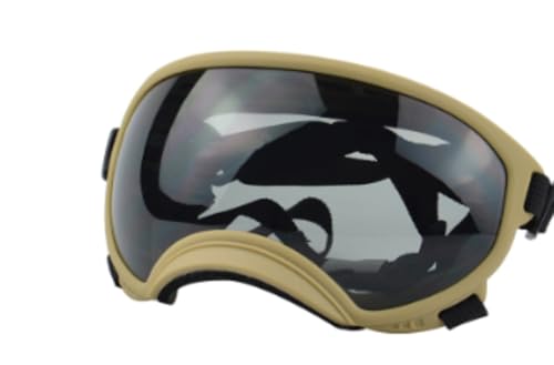 犬用メガネ - 大型犬用目の保護メガネ、、外部保護、UV ライン 、スキー構造、フレキシブル フレーム。 (カーキームグレーピース,S)