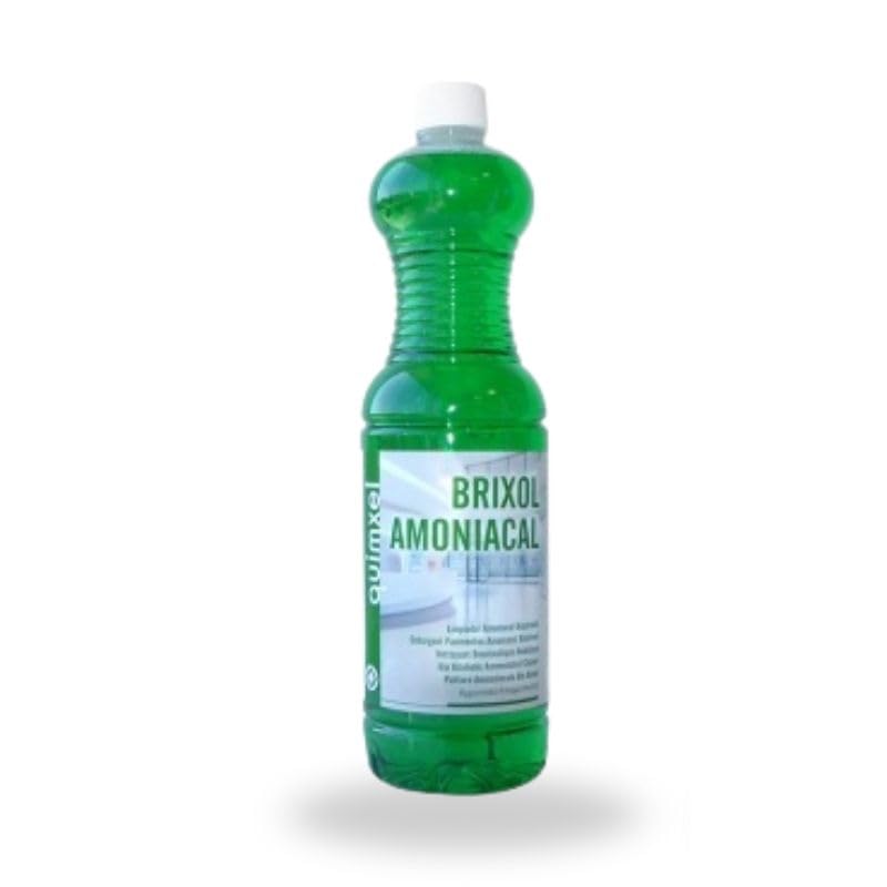 BRIXOL Limpiador Amoniacal Profesional, Líquido Desengrasante Antibacteriano, 1000 ml, para Suelos y Superficies Lavables, Fórmula Concentrada con Amoníaco