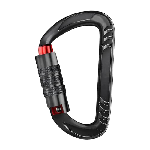 Clip para exteriores: diseño de mosquetón de metal de aluminio, mosquetón versátil con clip para exteriores | Herramienta de sujeción segura para senderismo, Camping, hamaca, correas para perros, arné