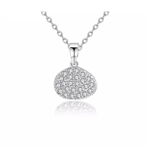 Collier chaîne haut de gamme pendentif ovale en cristal noble clair