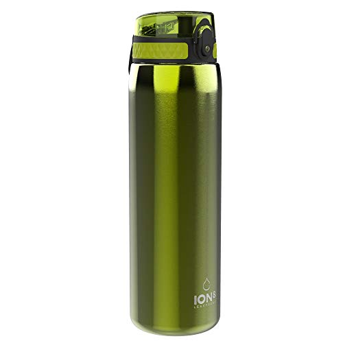 Ion8 Acero Inoxidable Botella Agua, Sin Fugas, Verde, 1200ml