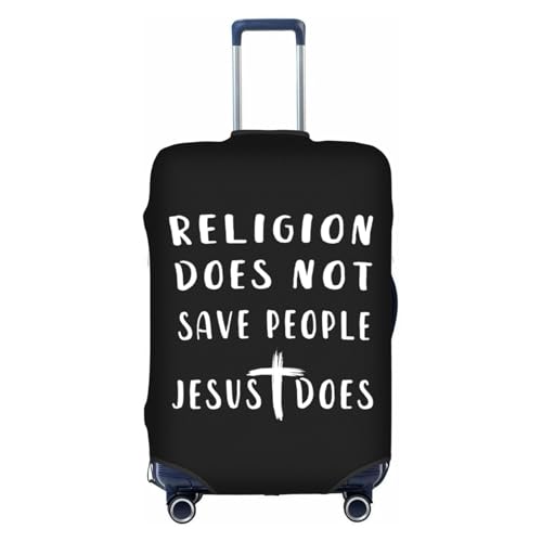 Travel Luggage Cover Religion Does Not Save People Jesus Does Fashion Washable Baggage Suitcase Protector Fit For Luggage X-Large