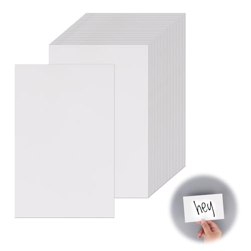 Morocket 100 Stück Kraftpapier Karten 14.5 x 9.5 cm Weiße A6 Blanko Postkarten zum Selbstgestalten 350 g/m Karteikarten Moderationskarten Weiß für DIY Hochzeitseinladungen Danksagungskarten