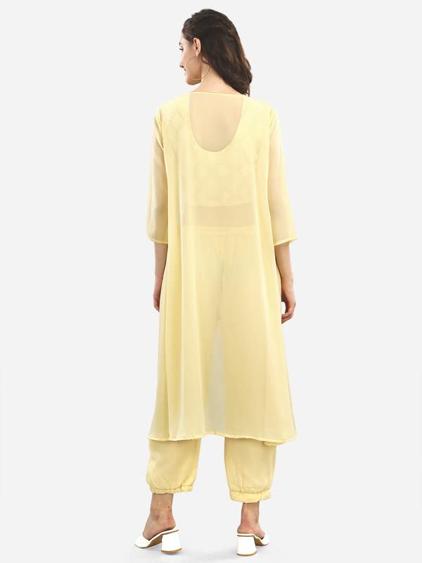 Image of Women Casual Co-Ord 3 Piece Set /Three Piece Dress with Shrug /Coat /Crop Top and Pant Set