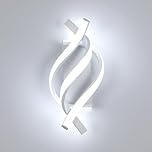 Dorlink Modern LED Wall Light 22W White Spiral Aluminum Modern LED Wall Lamp, 6500K Cool Light Indoor Wall Lighting Fixtures for Bedside, Hallway, Stair, Living Room, Bedroom