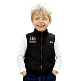 Chaleco térmico inteligente con función de carga para niños, chaqueta térmica sin mangas con capa interior, ropa de invierno para niños mayores y adolescentes, Negro , 15-16 años