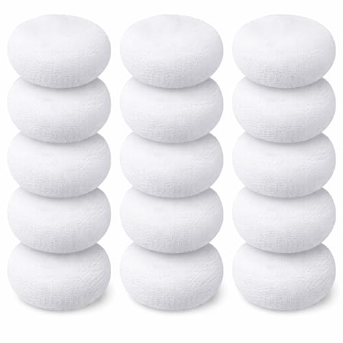 Image of Blulu 15 Pcs Plastic Dish Scrubbers for Dishes Pot Round Nylon Pad, Mesh Scouring Non Scratch Pads (White)