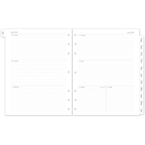 2026-2027 Weekly & Monthly Planner Refill, A4 Letter Size Inserts for 3 Ring Binder, Size...