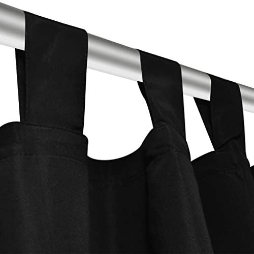 Rideau isolant thermique noir 140x245 cm passants polyester chambre - 4