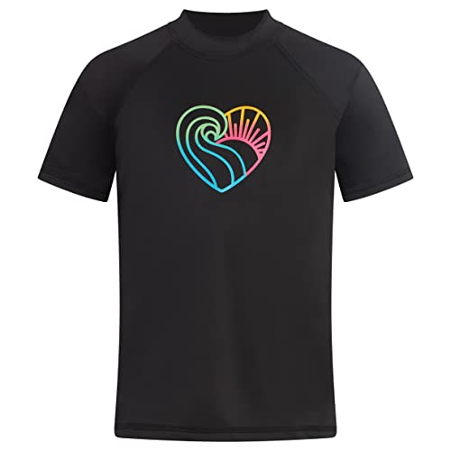 Image of Kanu Surf Girls' Jade Rash Guard UPF 50+ Sun Protection Short Sleeve Swim Shirt