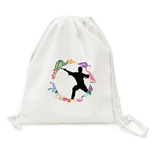 Bâton de Shaolin kung-fu et sac pliable à sangle pour fruits et légumes