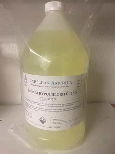 UniClean America CHLOR 12.5 - Sodium Hypochlorite 12.5% - HIGH Purity - Made in Texas USA (Size: 1 Gallon)