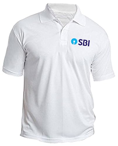 Image of SBI Bank Logo Printed Polo /Collar Half Sleeve T-Shirt for SBI Bank Staff Employee Promotion T Shirt for Men and Women