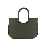 reisenthel loopshopper L cord dark matcha – Stabile Tasche mit praktischen Fächern aus recycelten PET Flaschen – Charmantes und wasserabweisendes Design