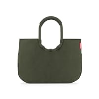 reisenthel loopshopper L cord dark matcha – Stabile Tasche mit praktischen Fächern aus recycelten PET-Flaschen – Charmantes und wasserabweisendes Design