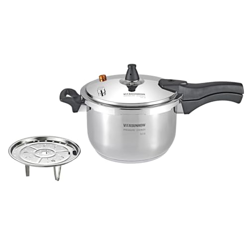 VITASUNHOW Pressure Cooker | Induction Safe Stainless Steel | 70% Faster Cooking, 90% Nutrient Lock | Dishwasher Safe (5 Litre)