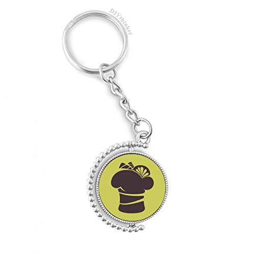 Porte-clé citron crème glacée DIYthinker silhouette noire rotatif 3,5"